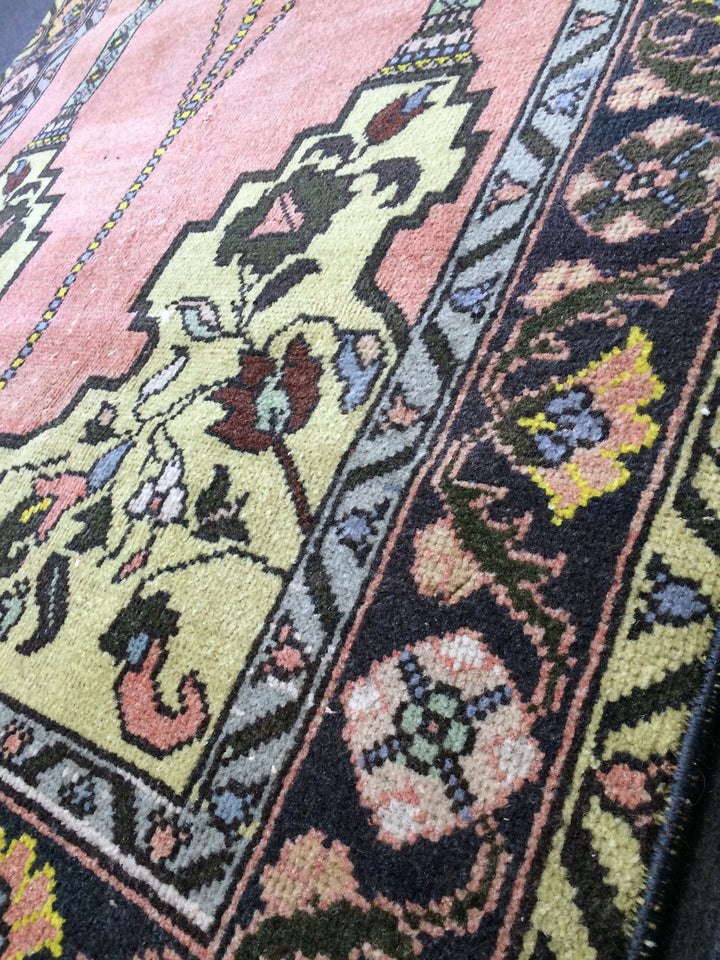 Rust Turkish Oushak Rug 2'7" x 9'10" Hand-Knotted texture