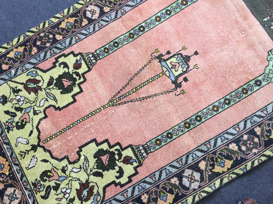 Rust Turkish Oushak Rug 2'7" x 9'10" Hand-Knotted border