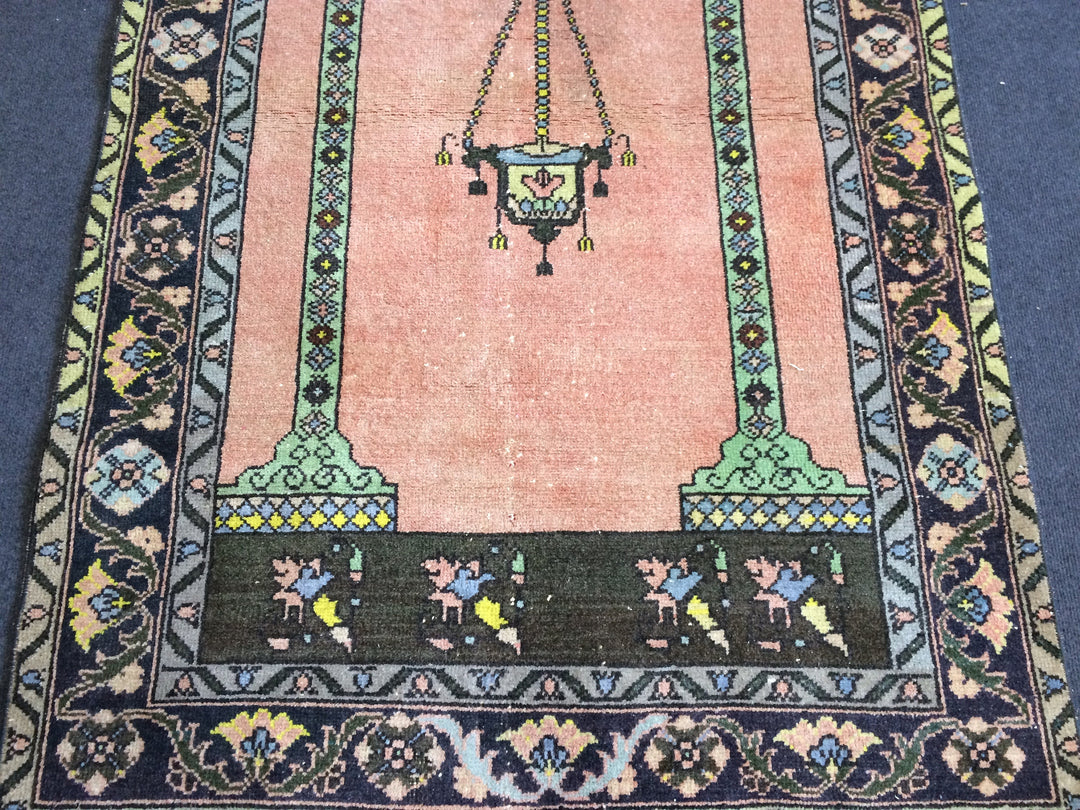 Rust Turkish Oushak Rug 2'7" x 9'10" Hand-Knotted pattern