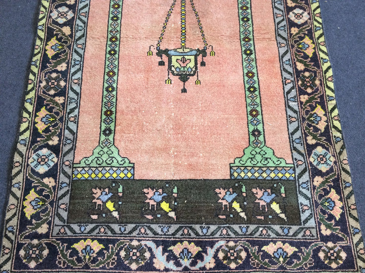 Rust Turkish Oushak Rug 2'7" x 9'10" Hand-Knotted pattern