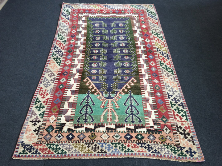 Rust Turkish Oushak Rug Runner Hand-Knotted