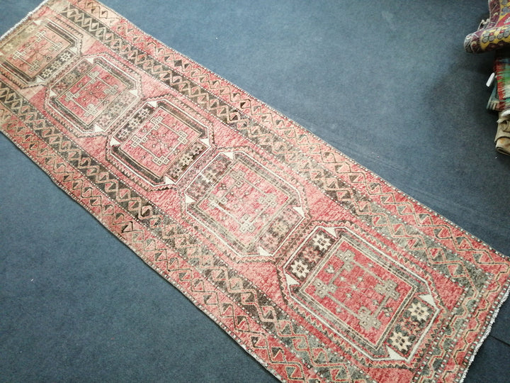 Beige Turkish Runner Rug 3' x 10' Hand-Knotted | No. WR19209