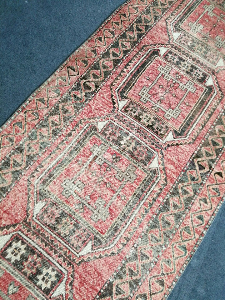 Beige Turkish Runner Rug 3' x 10' Hand-Knotted | No. WR19209