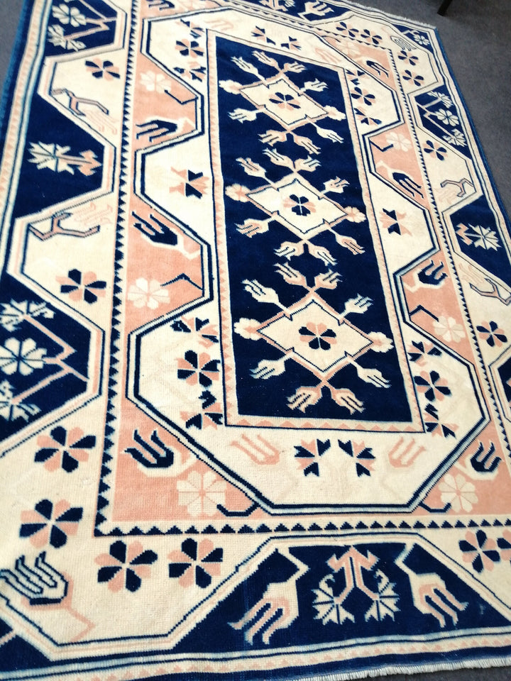 Blue Turkish Oushak Rug 5' 4" x 7' 10" Hand-Knotted | No. WR75403