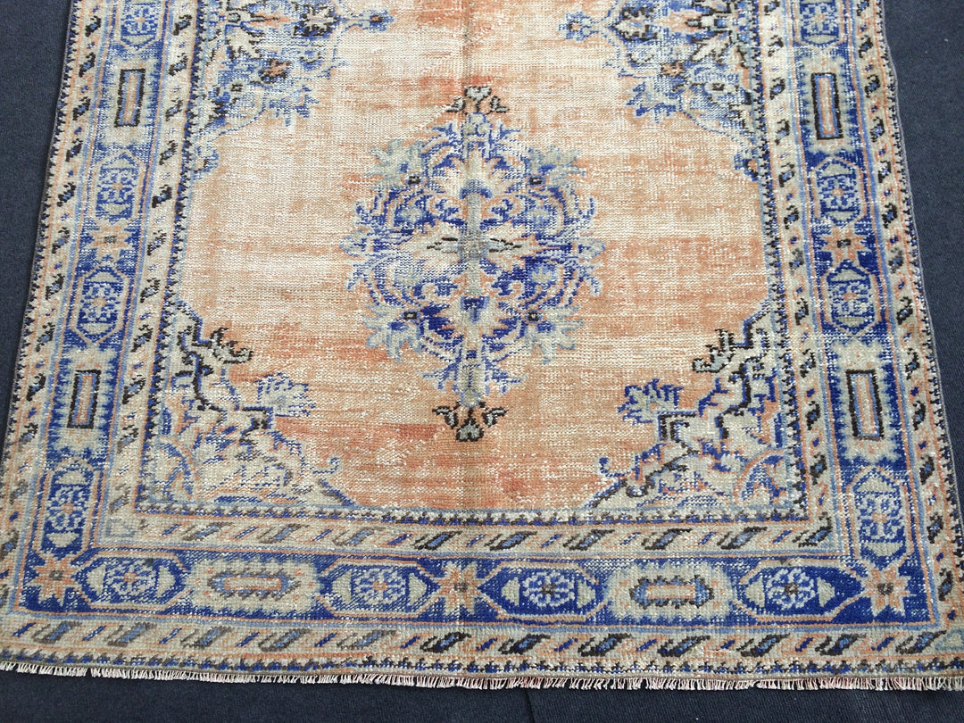 Navy Turkish Runner Rug 4' 8" x 12' Hand-Knotted view
