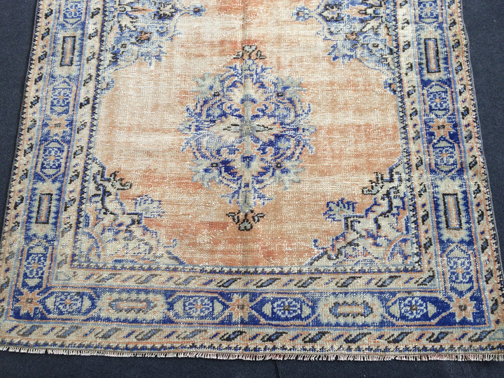 Navy Turkish Runner Rug 4' 8" x 12' Hand-Knotted view