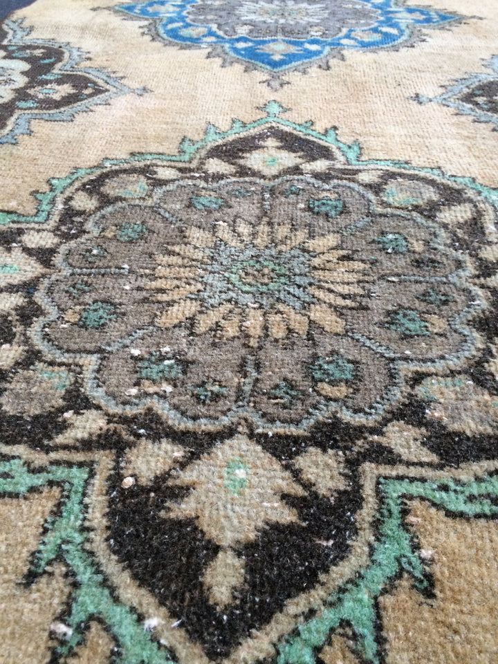 Turkish Runner Rug 2' 10" x 12' 6" Hand-Knotted reverse