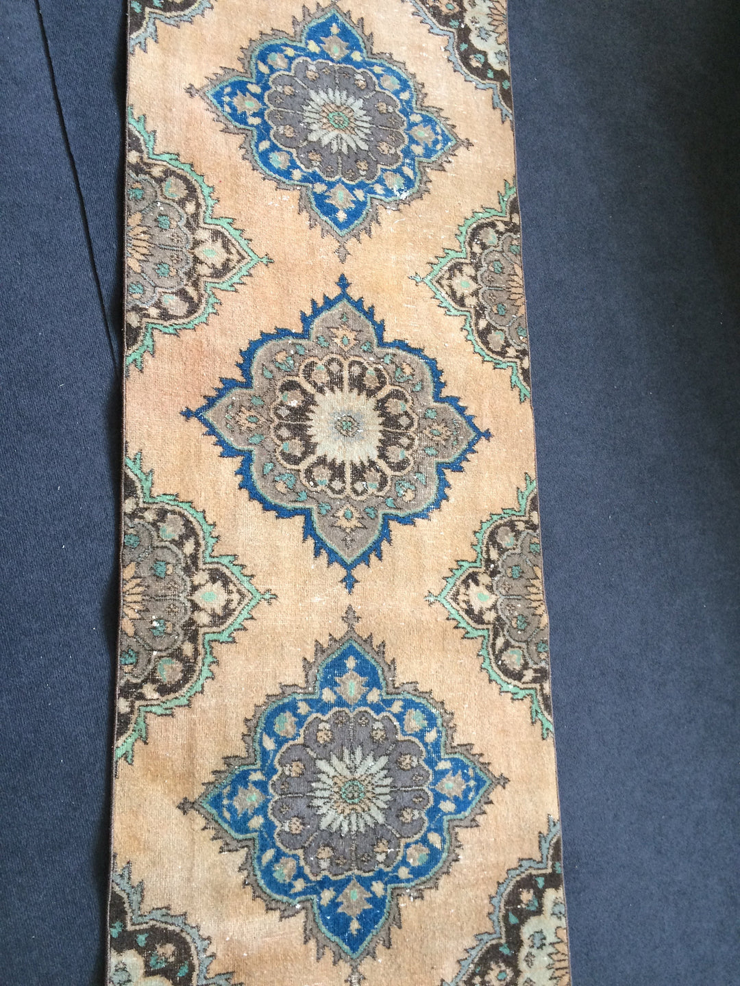 Turkish Runner Rug 2' 10" x 12' 6" Hand-Knotted close-up