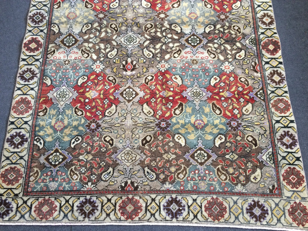 Beige Turkish Runner Rug 4' 11" x 7' Hand-Knotted view