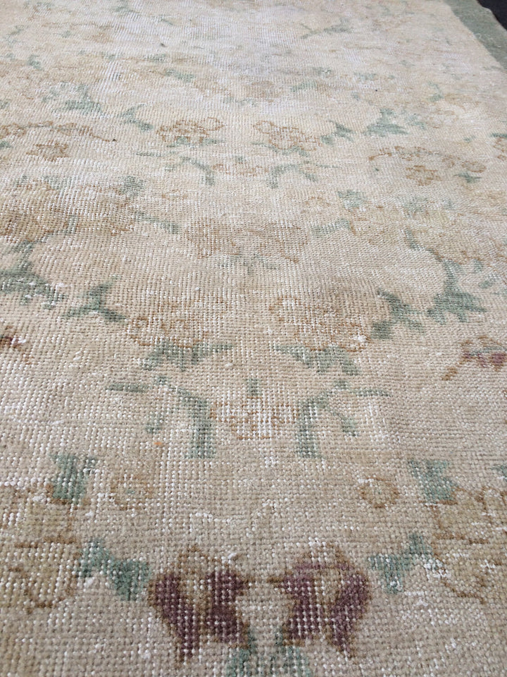 Rust Turkish Oushak Rug Hand-Knotted field