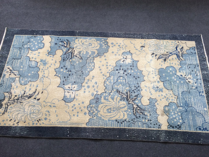 Rust Turkish Oushak Rug Runner Hand-Knotted texture