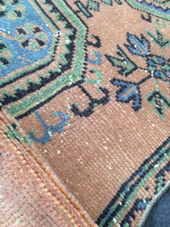 Beige Turkish Runner Rug 2' 11" x 11' 5" Hand-Knotted reverse