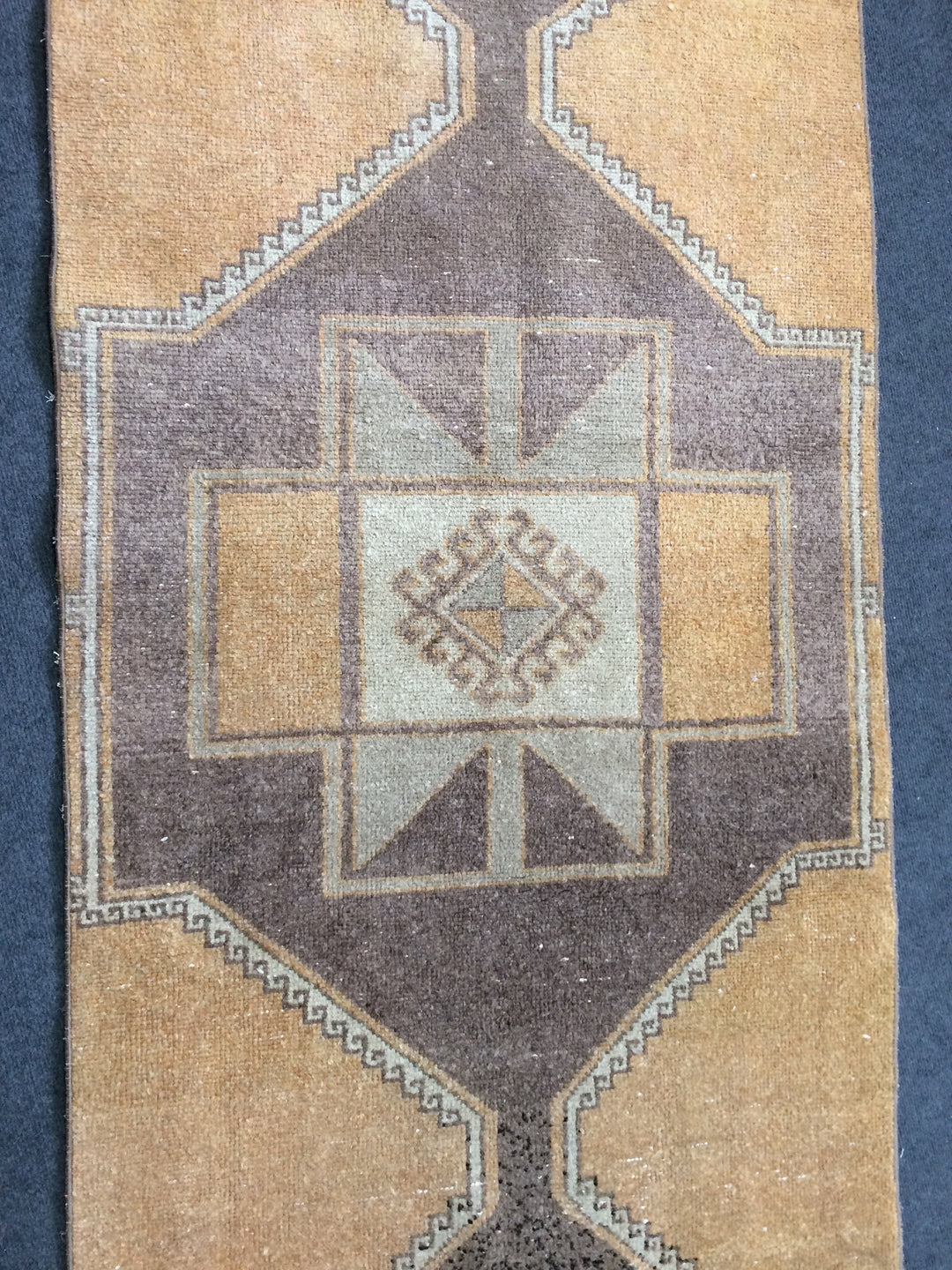 Beige Turkish Runner Rug 3' x 13' Hand-Knotted border