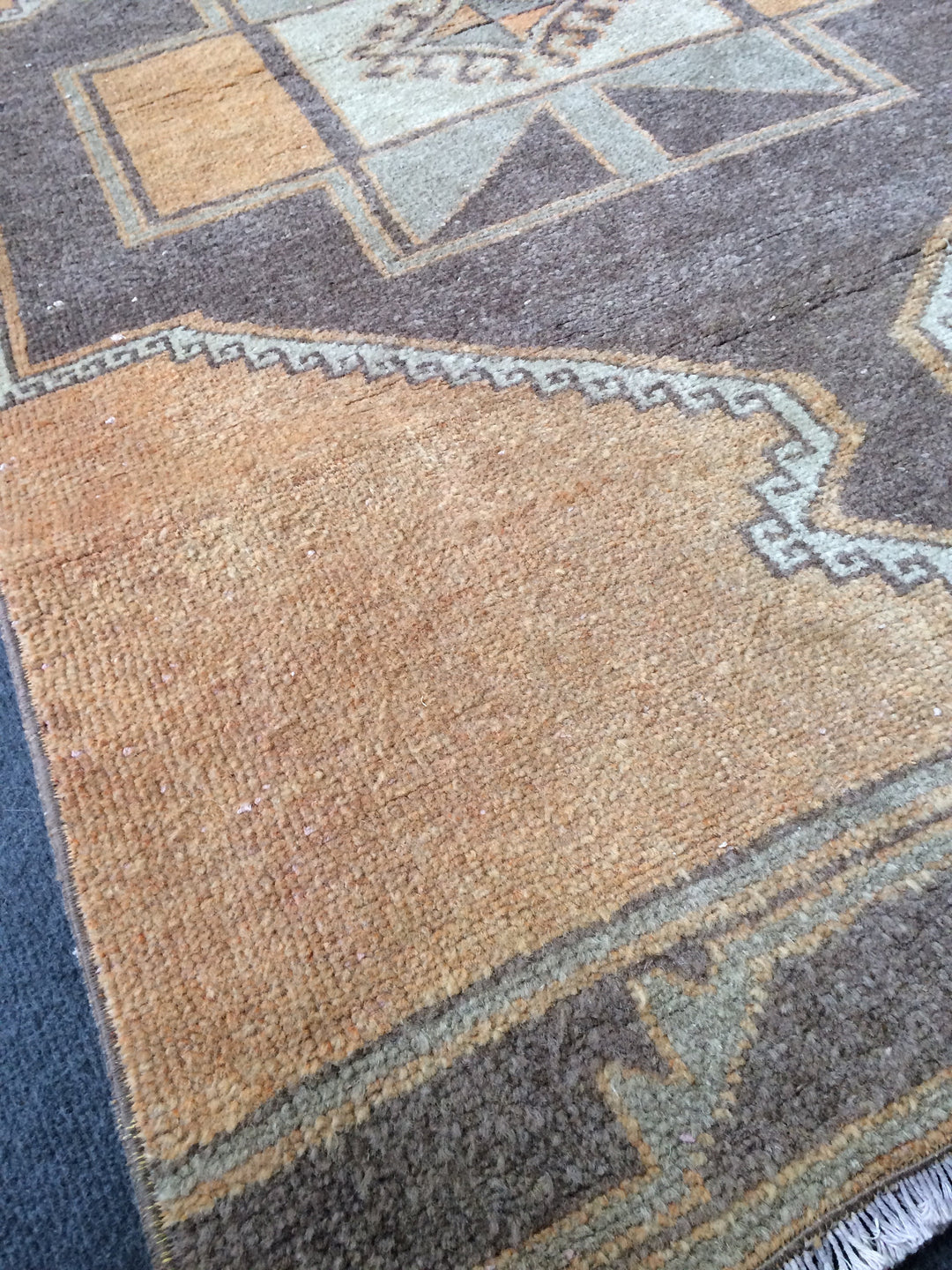 Beige Turkish Runner Rug 3' x 13' Hand-Knotted field