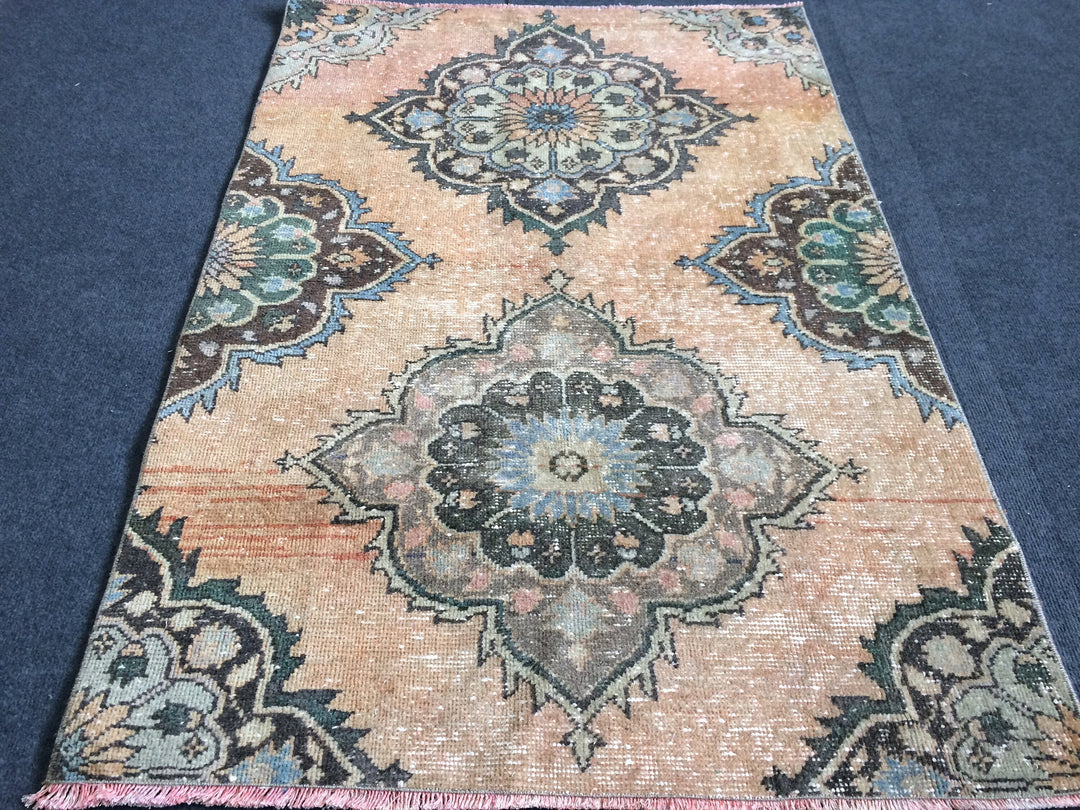 Turkish Oushak Runner Rug 2'7" x 9'10" Hand-Knotted