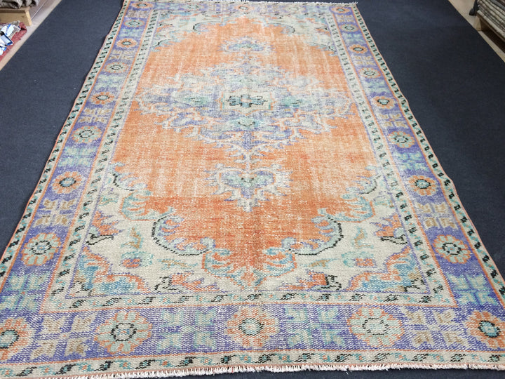 Rust Turkish Runner Rug 5' 7" x 9' 5" Hand-Knotted