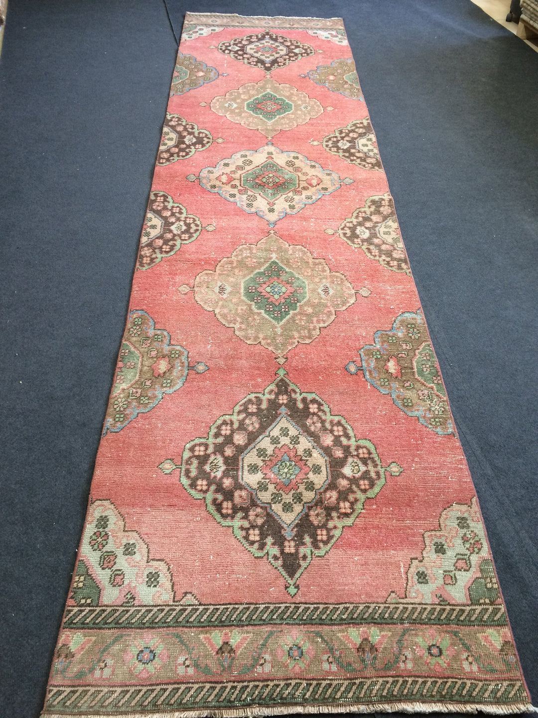 Beige Turkish Runner Rug 3' x 12' 6" Hand-Knotted view