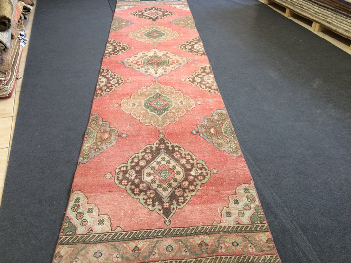 Beige Turkish Runner Rug 3' x 12' 6" Hand-Knotted