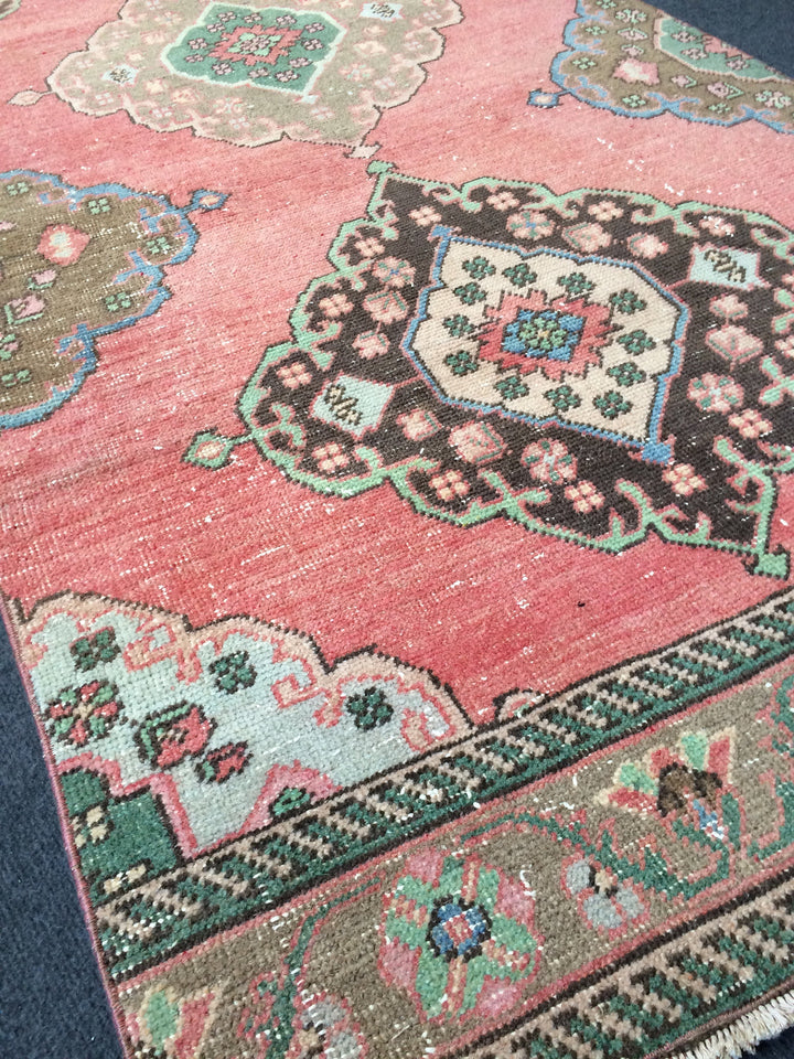 Beige Turkish Runner Rug 3' x 12' 6" Hand-Knotted field