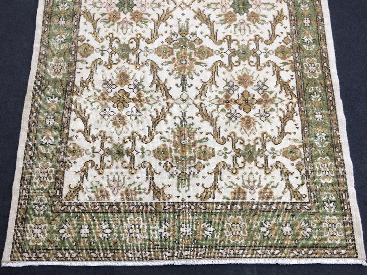 Rust Turkish Runner Rug 4' x 7' Hand-Knotted view