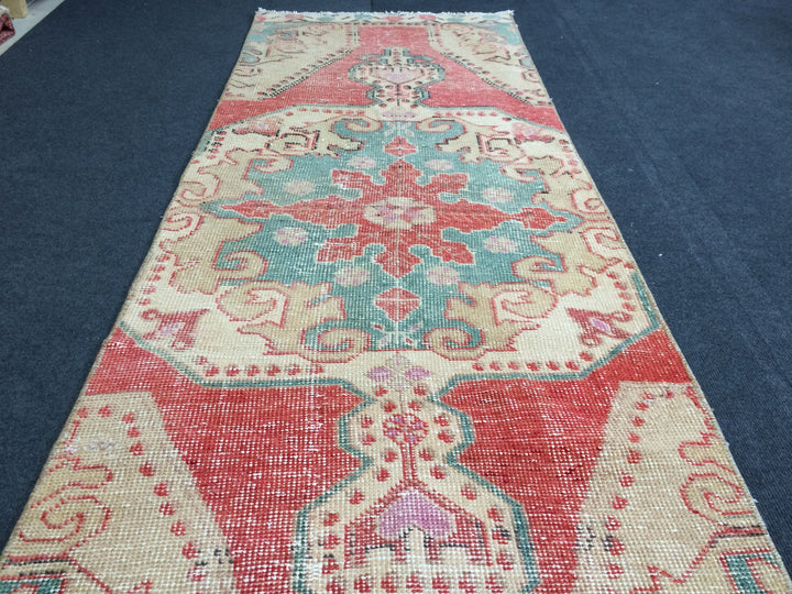 Beige Turkish Runner Rug 2' 7" x 7' 2" Hand-Knotted view 9