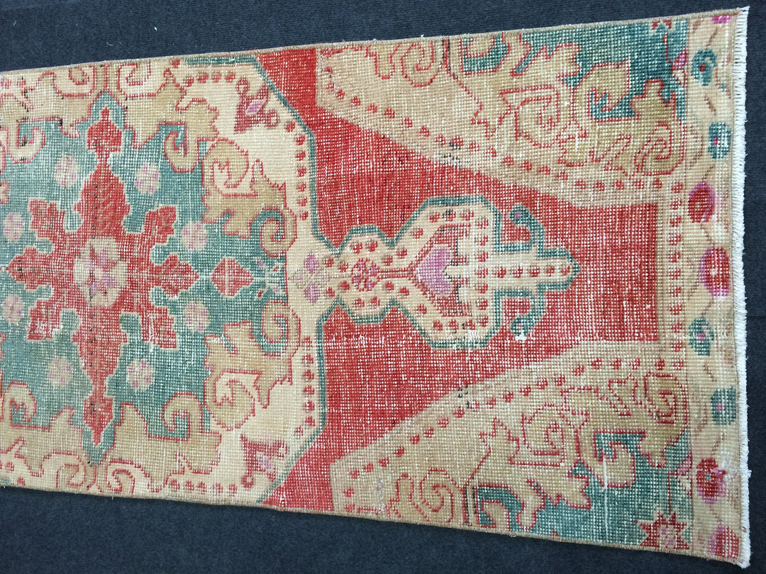 Beige Turkish Runner Rug 2' 7" x 7' 2" Hand-Knotted view