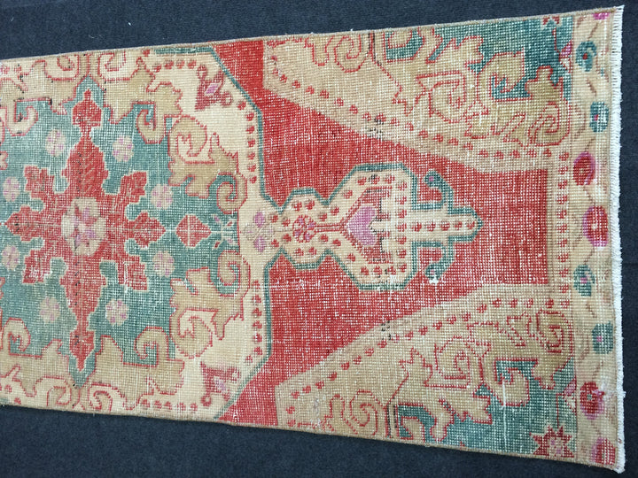 Beige Turkish Runner Rug 2' 7" x 7' 2" Hand-Knotted view