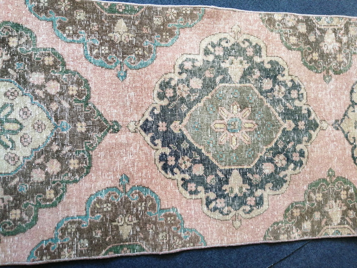 Beige Turkish Runner Rug 2' 6" x 11' 1" Hand-Knotted field