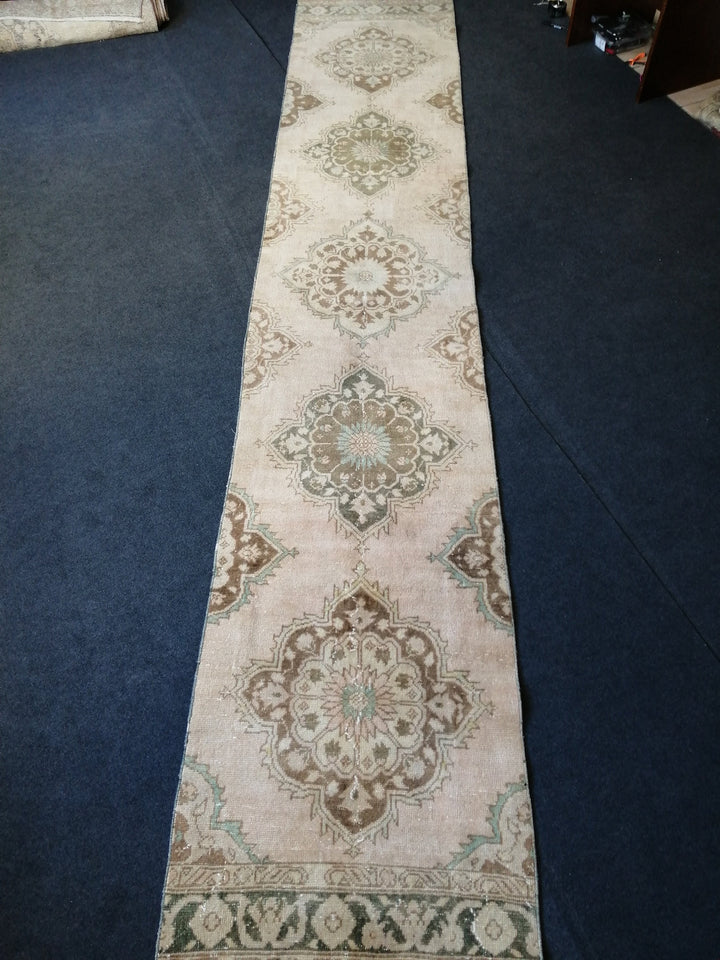 Beige Turkish Runner Rug 2' 6" x 13' Hand-Knotted view