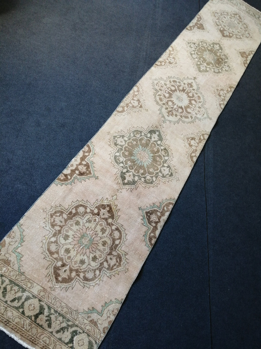 Beige Turkish Runner Rug 2' 6" x 13' Hand-Knotted