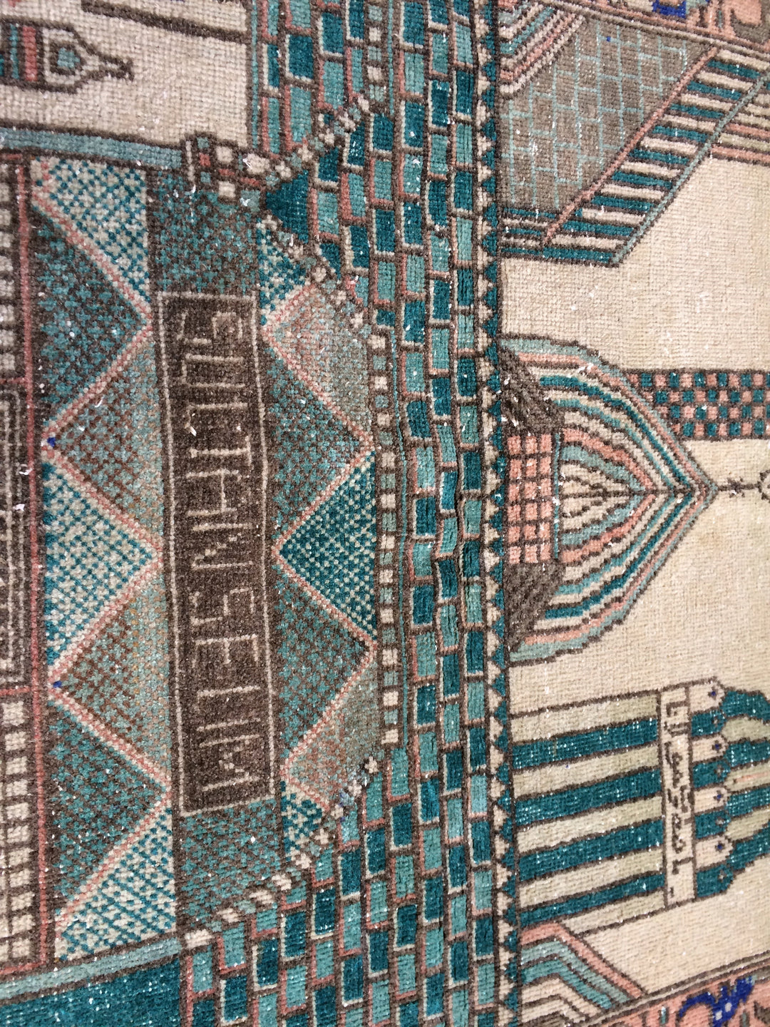 Vintage Vintage Turkish Rug 3' 4" x 5' 4" - No. WR12621