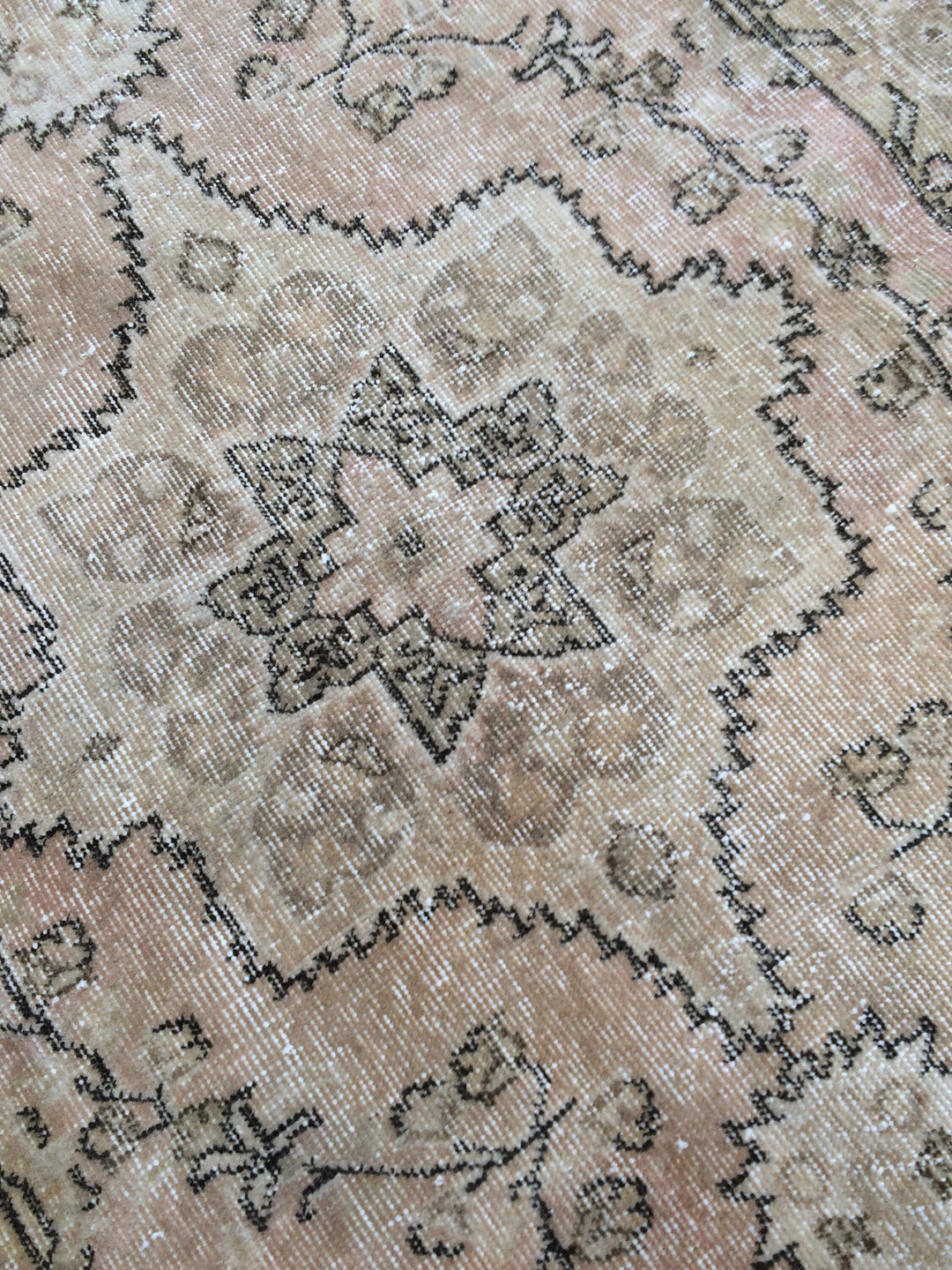 Beige Turkish Runner Rug 4' x 7' 8" Hand-Knotted view 9