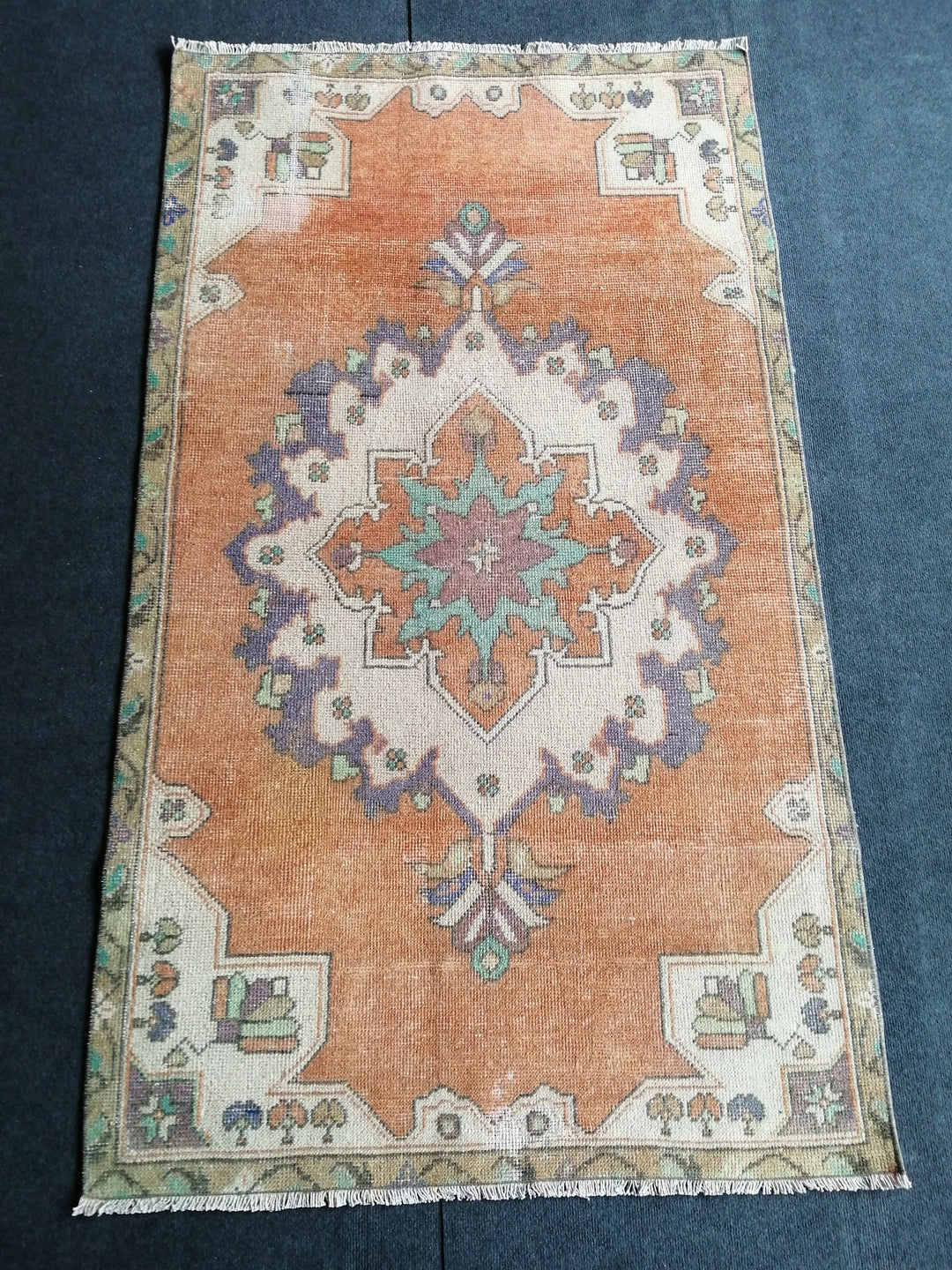 Beige Turkish Runner Rug 3' 7" x 6' Hand-Knotted view