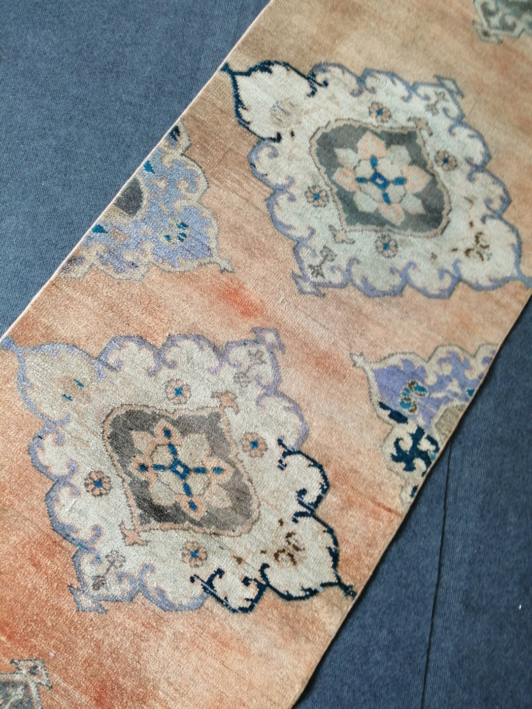 Beige Turkish Runner Rug 2' 7" x 10' Hand-Knotted pattern