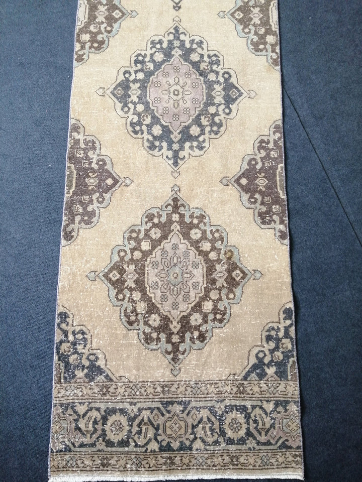 Beige Turkish Runner Rug 2' 10" x 13' 8" Hand-Knotted view