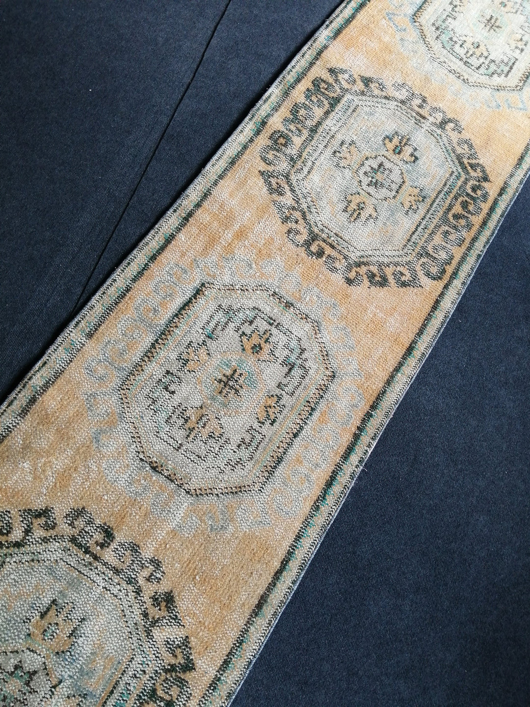 Beige Turkish Runner Rug 2' 8" x 11' 10" Hand-Knotted texture