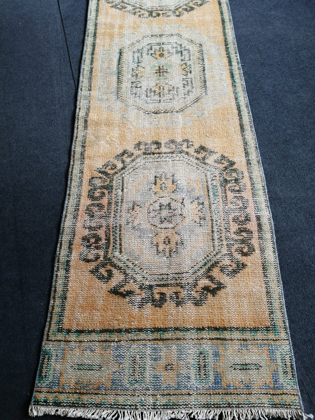 Beige Turkish Runner Rug 2' 8" x 11' 10" Hand-Knotted border