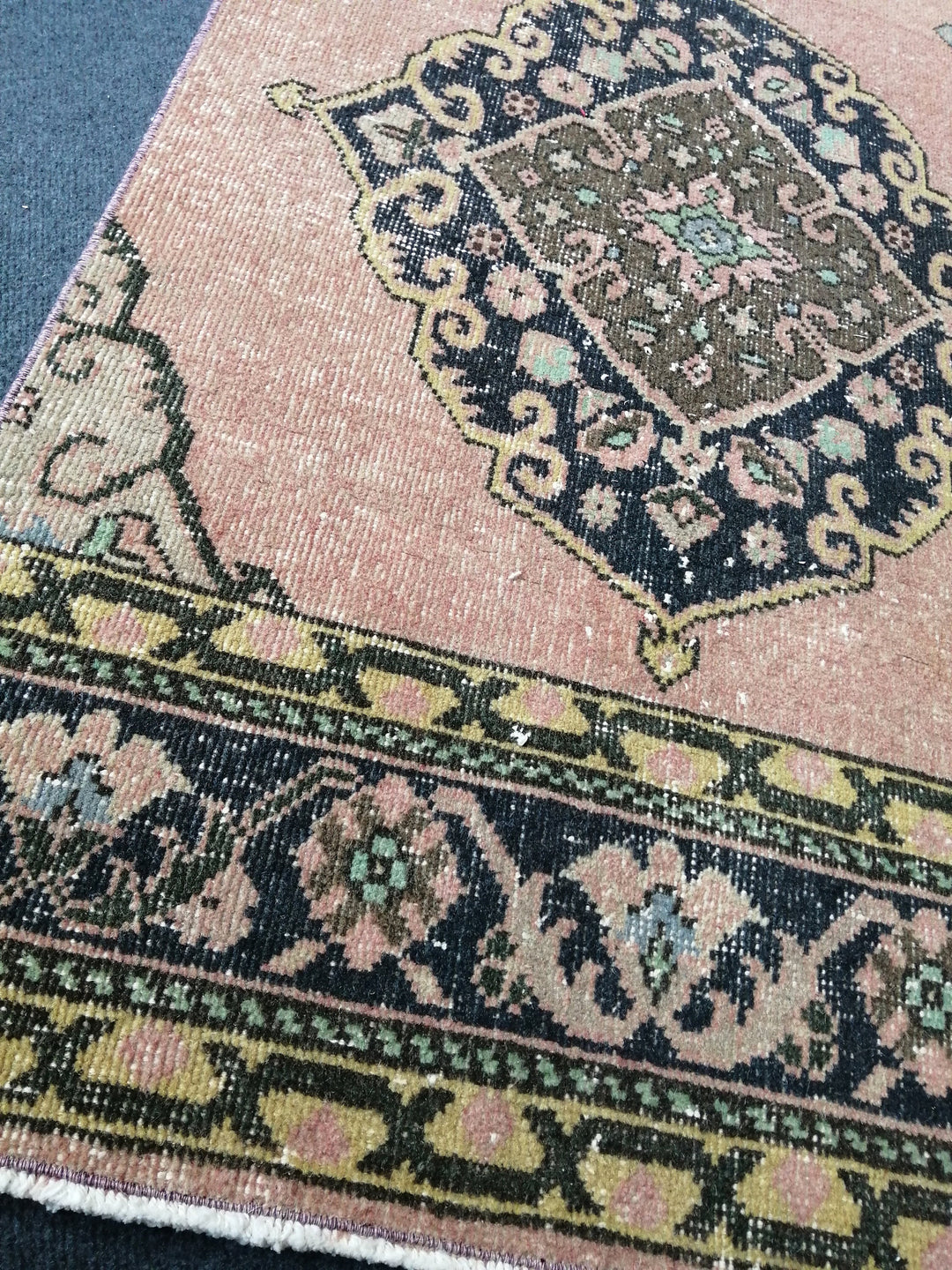 Beige Turkish Runner Rug 2' 7" x 13' 5" Hand-Knotted texture