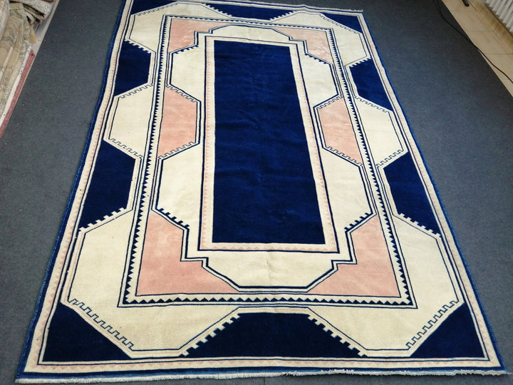 Blue Turkish Oushak Rug 6' 6" x 10' Hand-Knotted | No. WR91703
