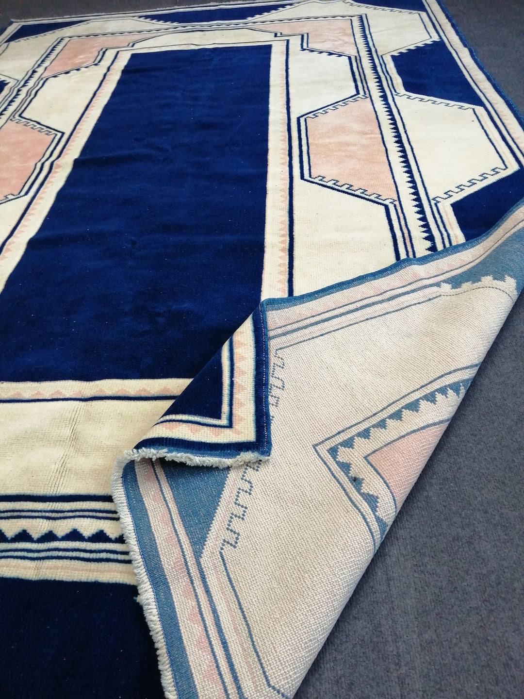 Blue Turkish Oushak Rug 6' 6" x 10' Hand-Knotted | No. WR91703