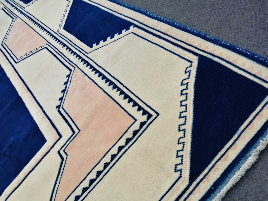 Blue Turkish Oushak Rug 6' 6" x 10' Hand-Knotted | No. WR91703