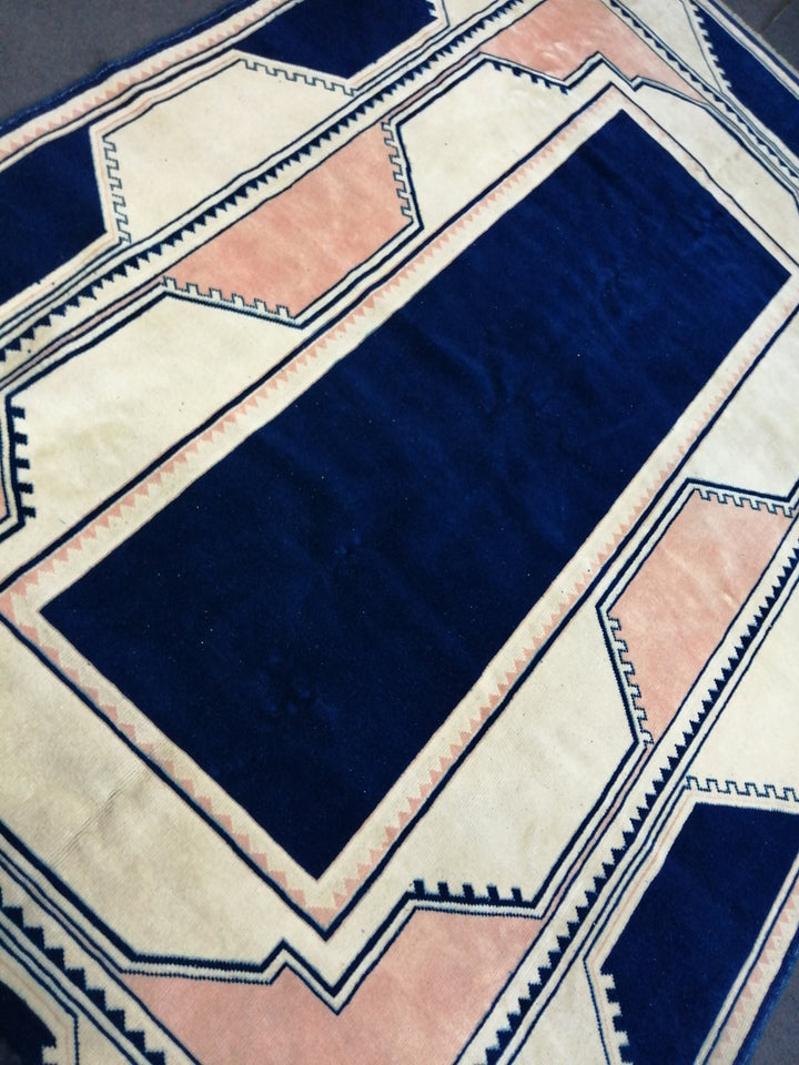Blue Turkish Oushak Rug 6' 6" x 10' Hand-Knotted | No. WR91703