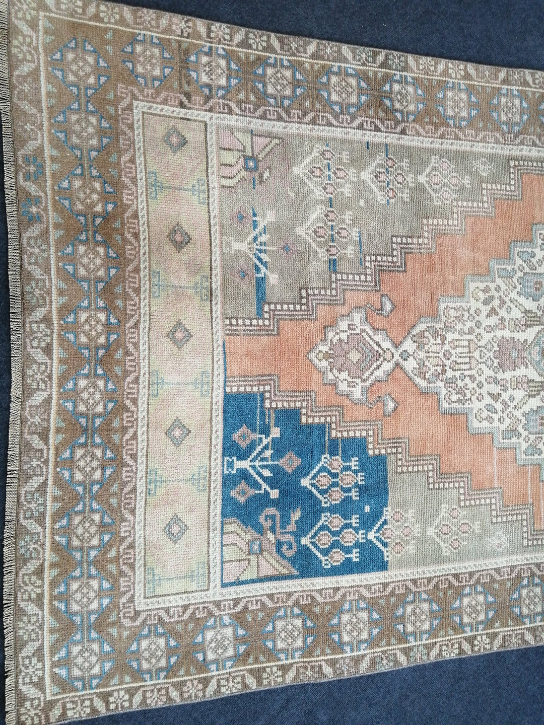 Blue Turkish Oushak Rug 4' 7" x 8' 2" Hand-Knotted | No. WR55072