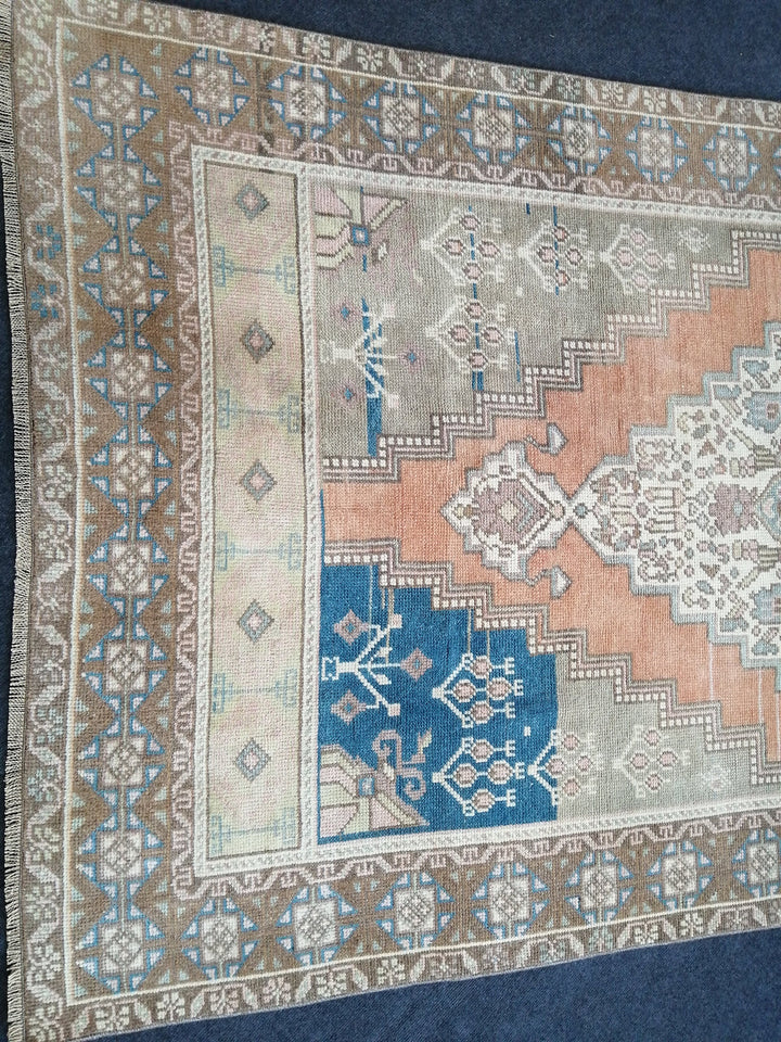 Blue Turkish Oushak Rug 4' 7" x 8' 2" Hand-Knotted | No. WR55072