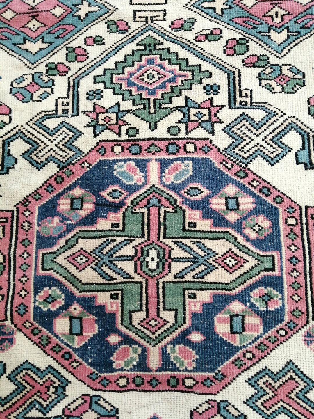 Pink Turkish Runner Rug 4' 5" x 7' 8" Hand-Knotted view 9