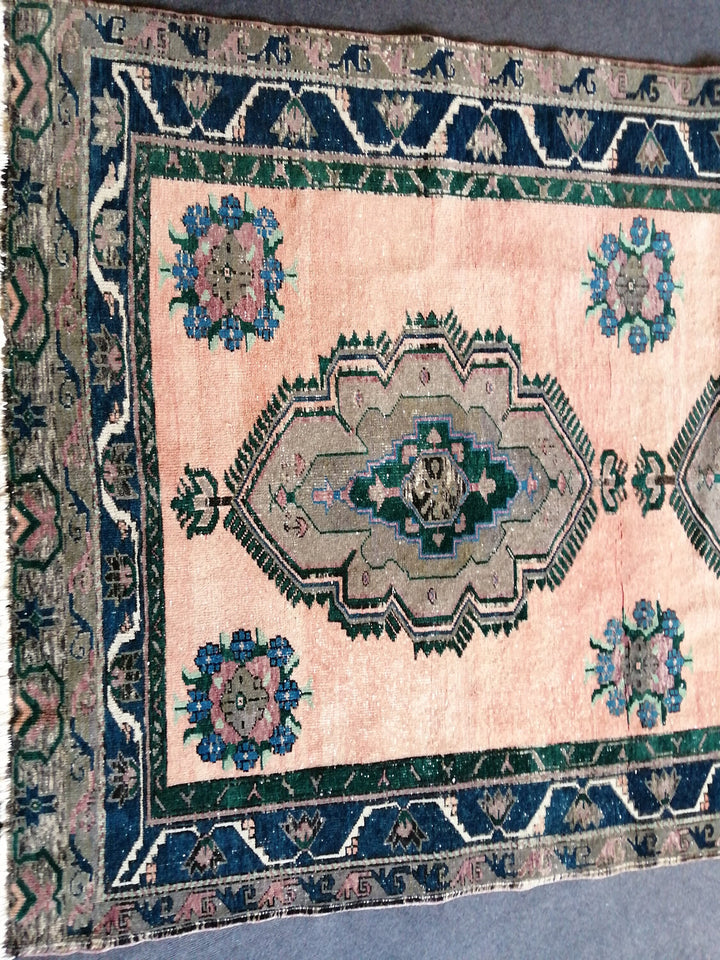 Rust Turkish Runner Rug 5' x 12' Hand-Knotted field