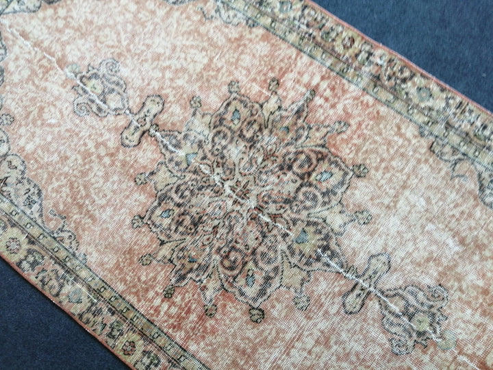Rust Turkish Oushak Rug 3' 2" x 6' 5" Hand-Knotted pattern