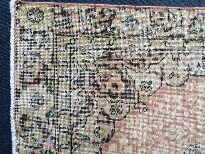 Rust Turkish Oushak Rug 3' 2" x 6' 5" Hand-Knotted field