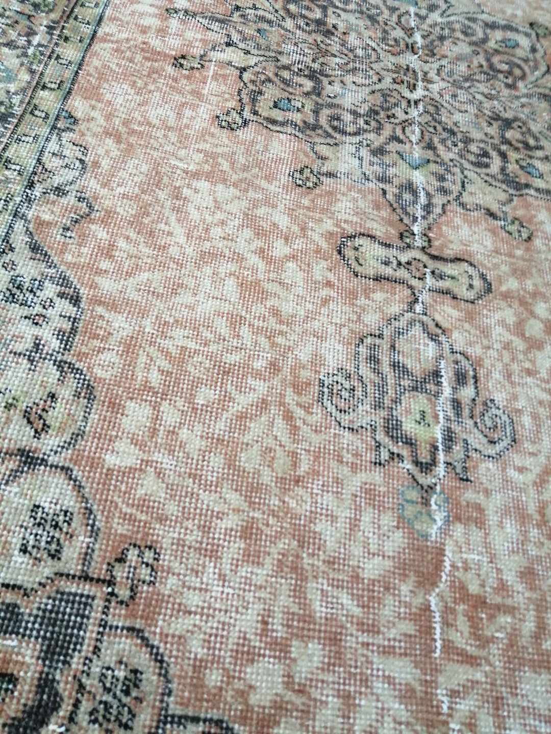 Rust Turkish Oushak Rug 3' 2" x 6' 5" Hand-Knotted texture