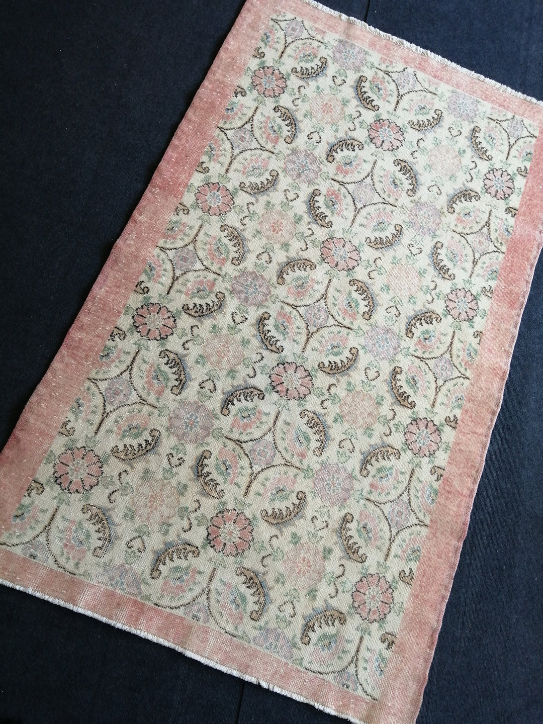 Rust Turkish Oushak Rug 4' x 6' 5" Hand-Knotted detail